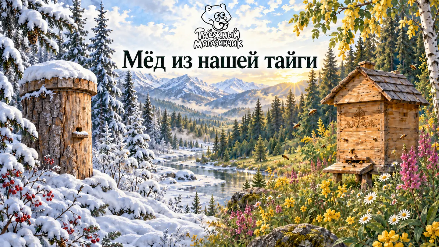 Таёжный пейзаж с колодой и ульем
