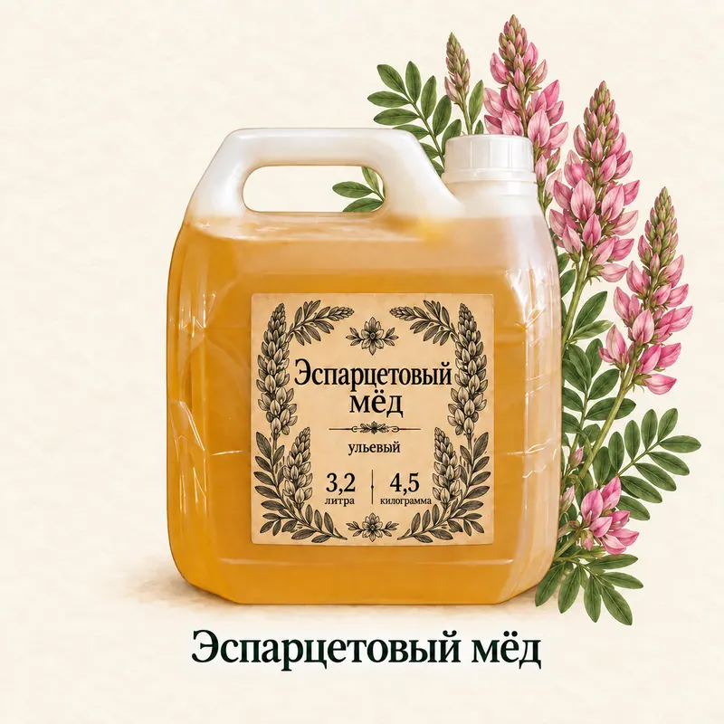 Эспарцетовый мёд · Канистра · 3,2 л / 4,5 кг